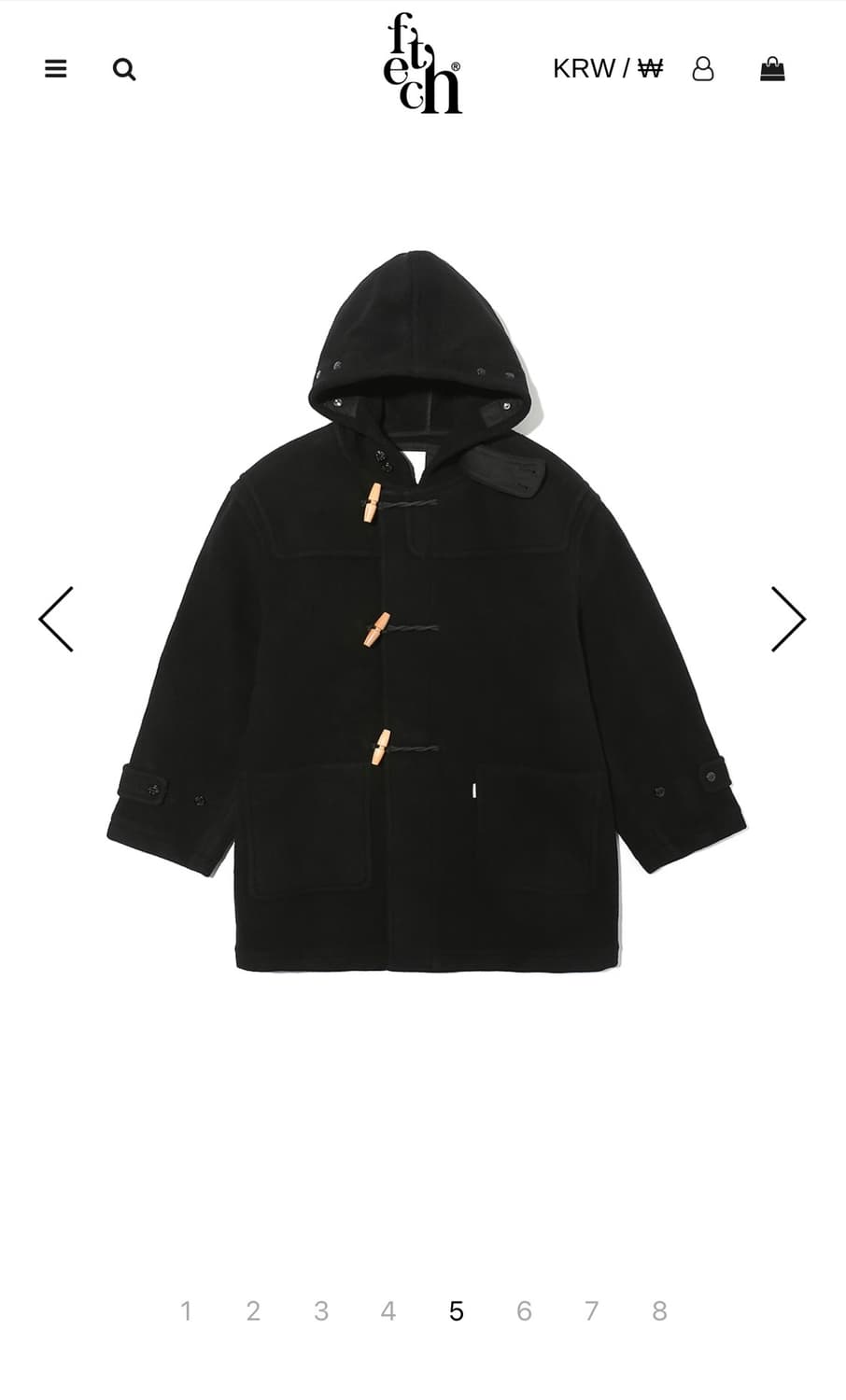 [105] FETCH 패치 더플코트 블랙 L 상품이미지5