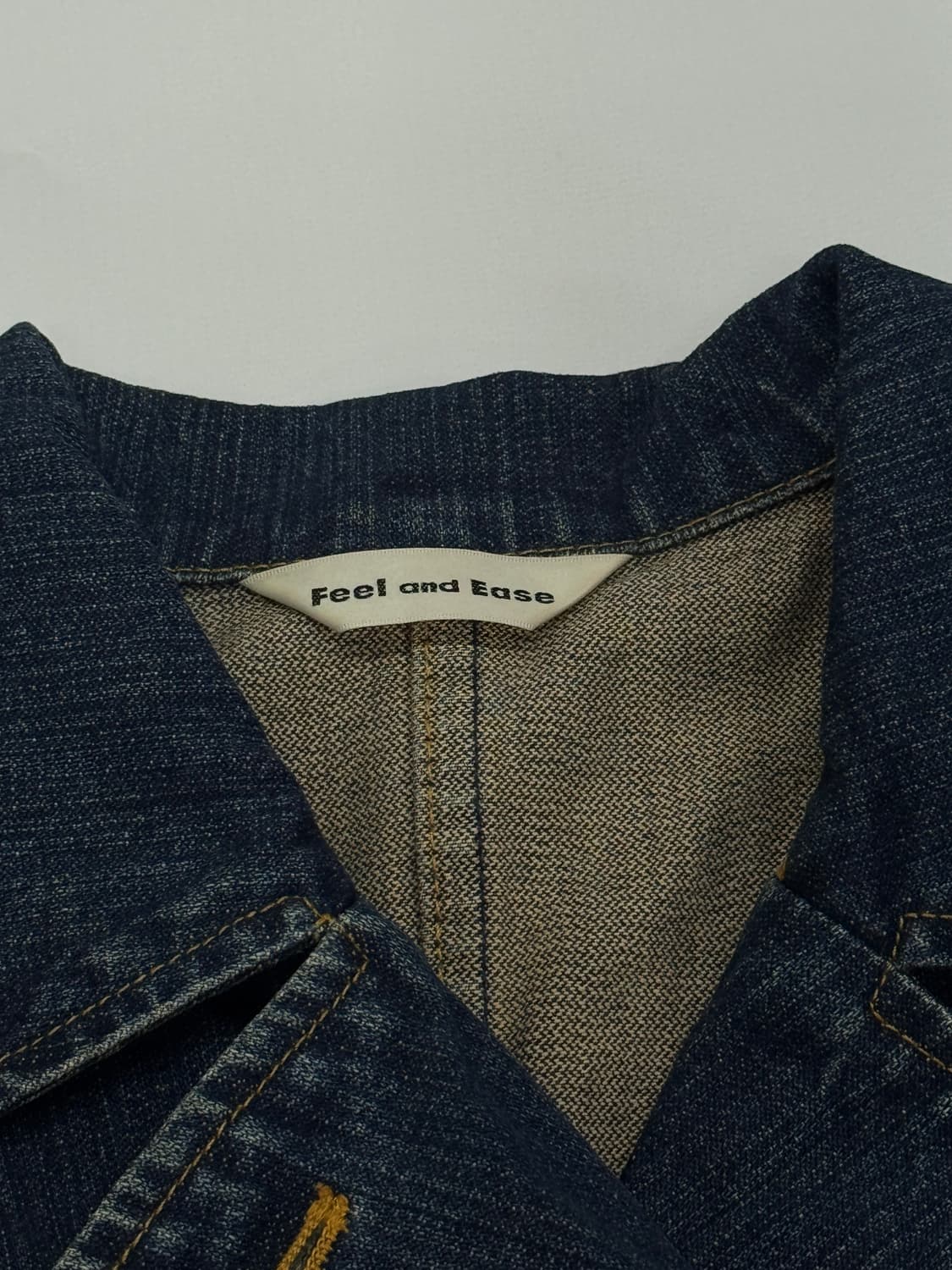 Feel and Ease 일본 버튼 데님 자켓 워싱 중청 보헤미안 정장 상품이미지5