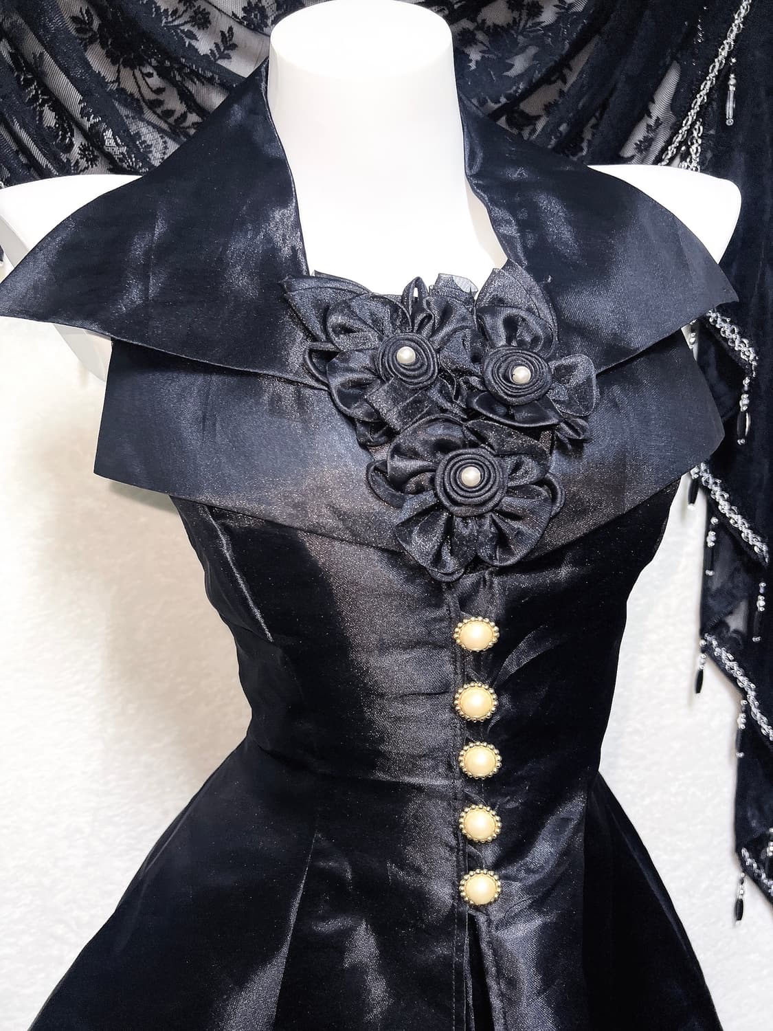 로맨틱고딕 고스펑크 미사 세라 레이스업 코르셋드레스 새틴원피스 공겜 핀터 상품이미지7