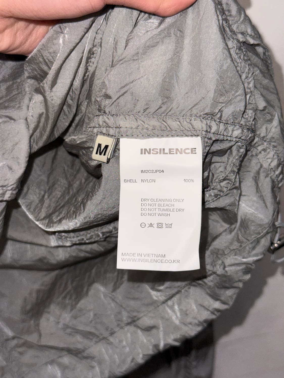 INSILENCE Lightweight Windbreaker gray M 상품이미지5