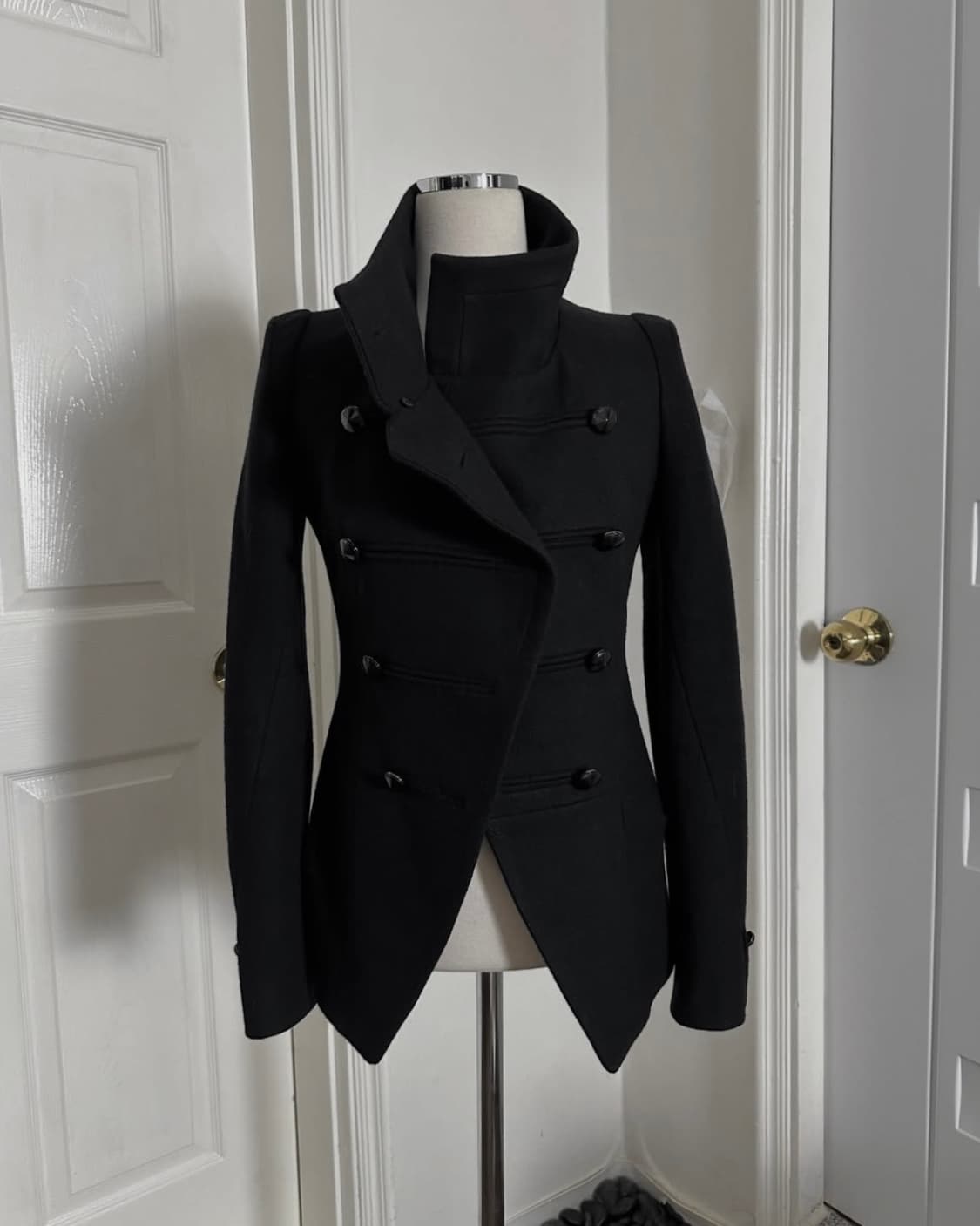 빈티지 더블 자켓 하이넥 숏 코트 상품이미지4