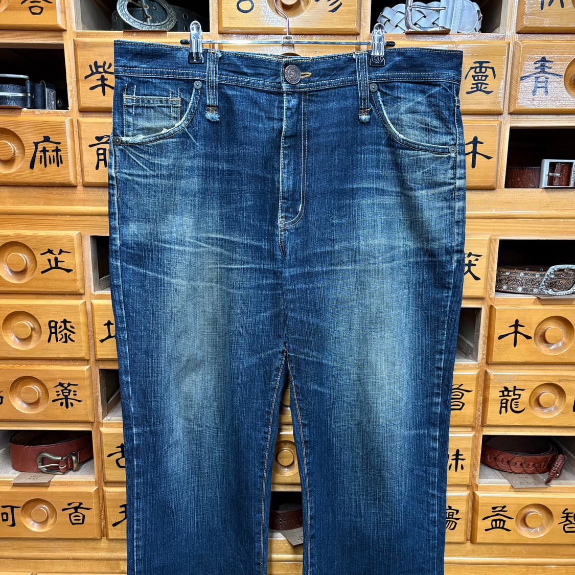 (38) 오니아라이 자수 디테일 데님 팬츠 made in JAPAN 상품이미지2