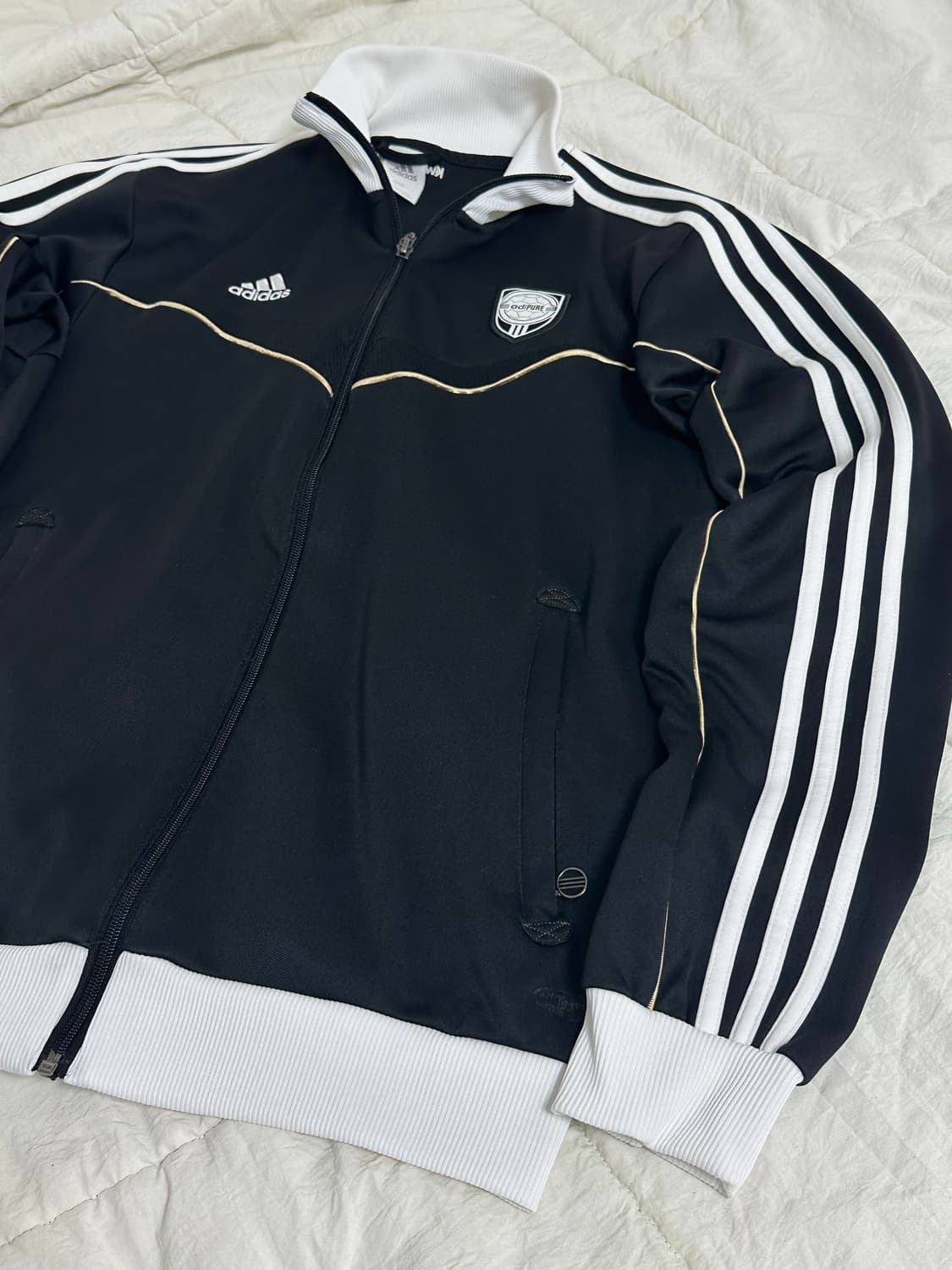 아디다스 삼선 트랙탑 져지 화이트 배색 미디움 상품이미지5