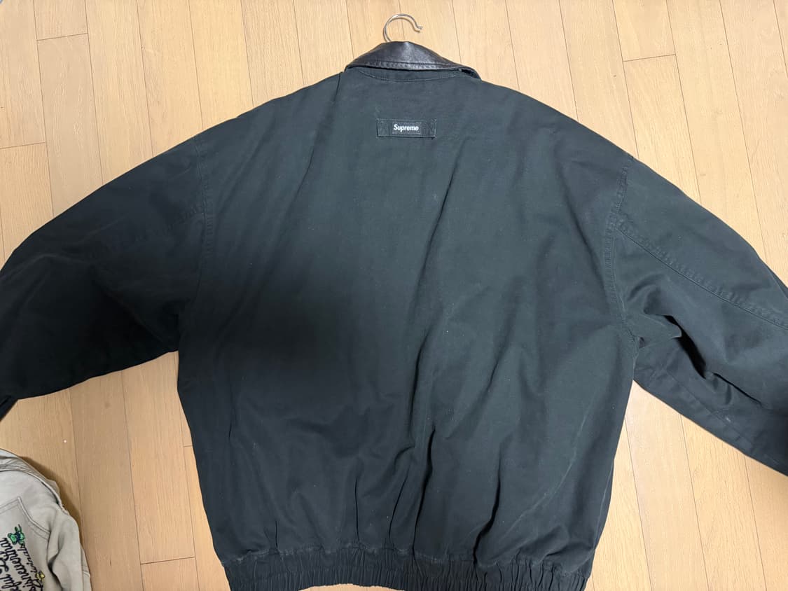 [L]23FW슈프림 레더칼라 워크 자켓 블랙 상품이미지3