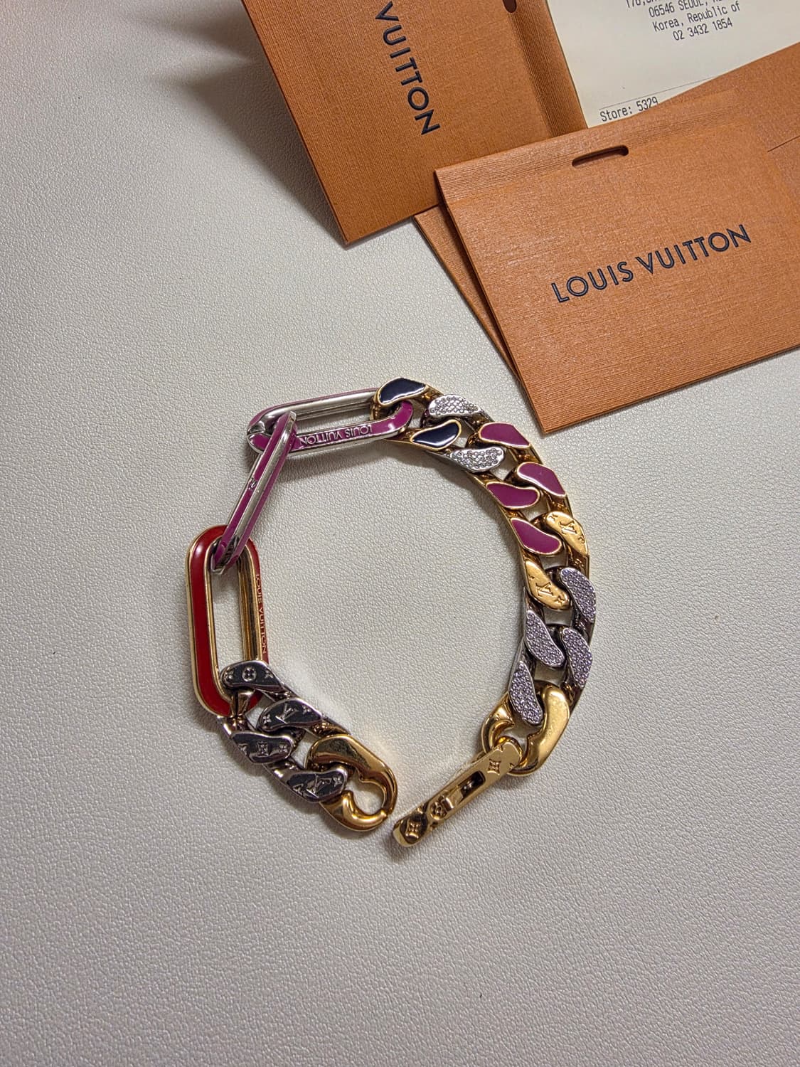 [한정판] 루이비통 모노그램 믹스드 체인 팔찌 L사이즈  상품이미지7