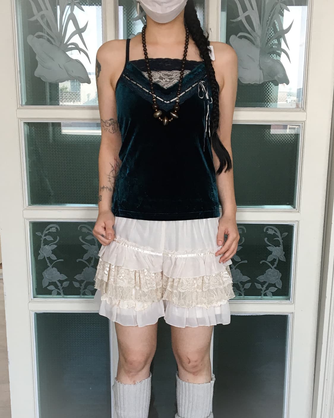 Lace point velvet sleeveless 상품이미지5