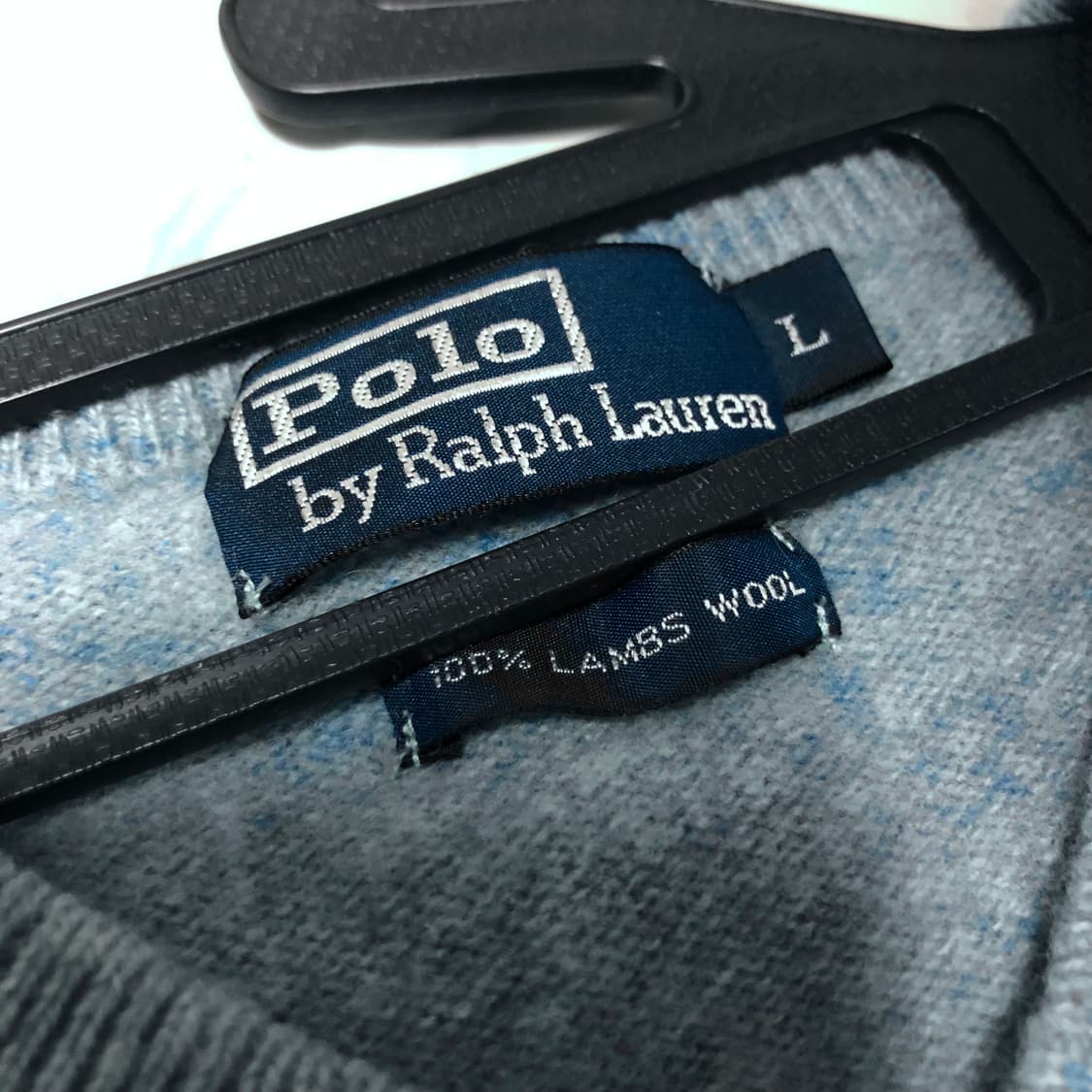 폴로 랄프로렌 브이넥 니트 스웨터 스카이블루 상품이미지2