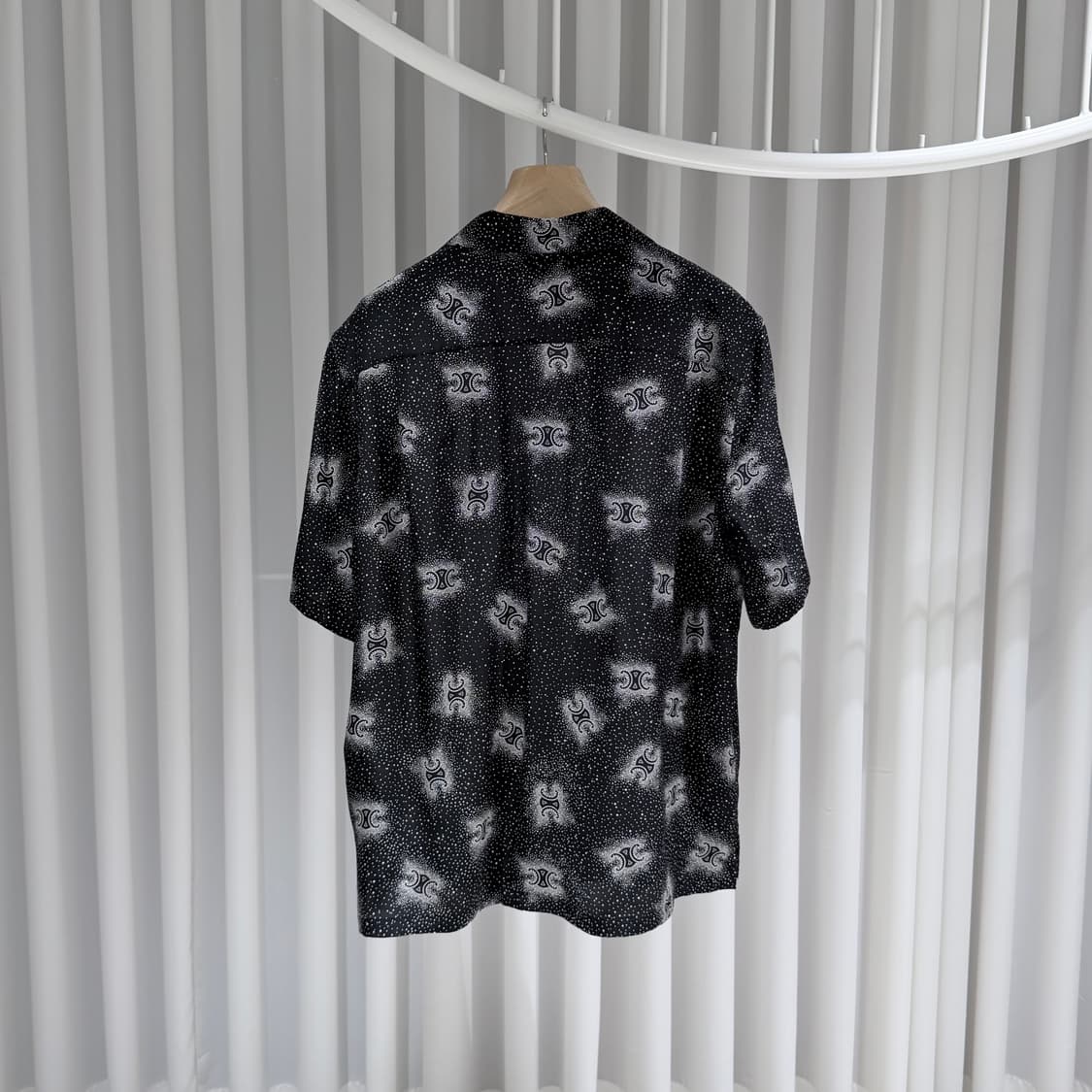 (A+/39) / 셀린느 로고 프린트 폴카 도트 실크 셔츠 상품이미지5