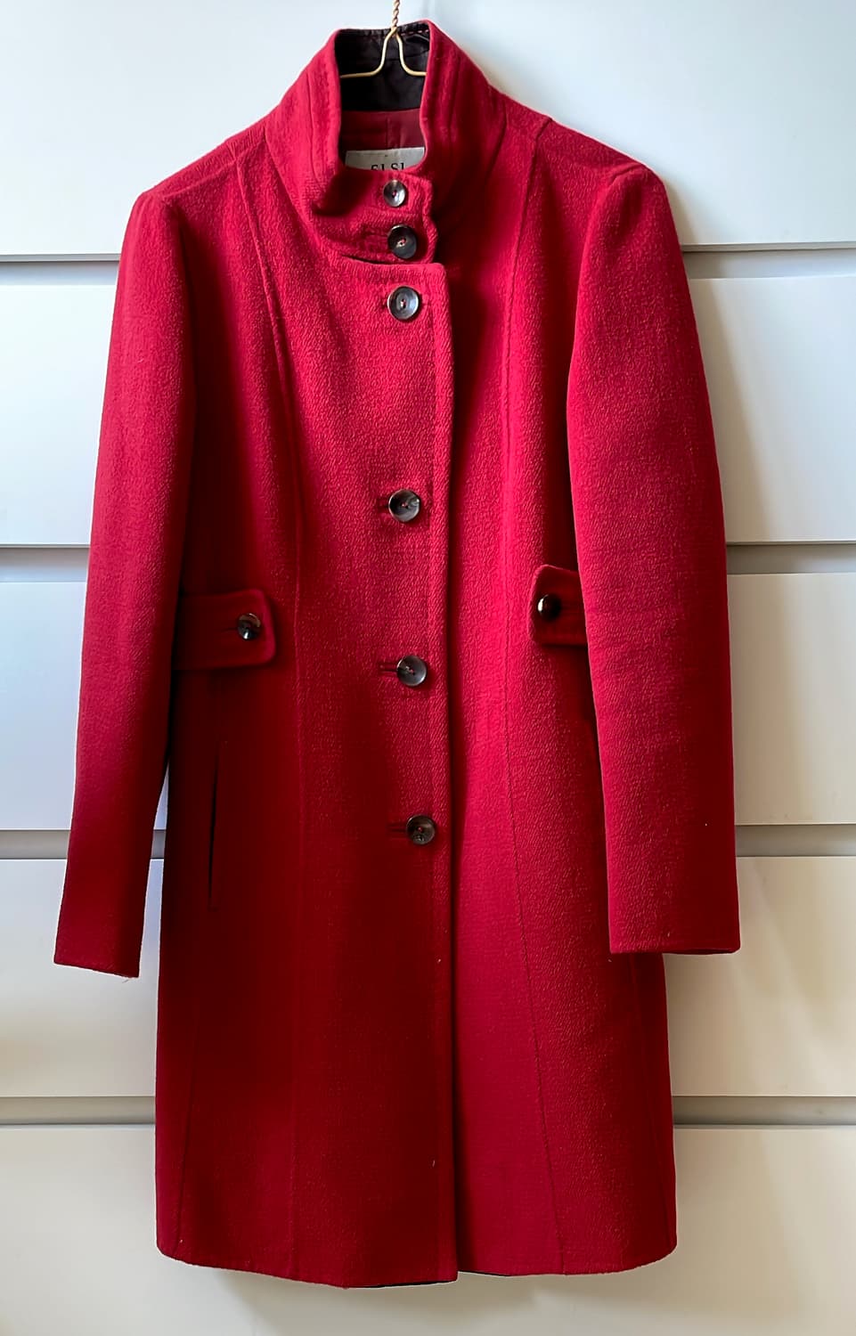 한섬 SJSJ 55-66 빨강 울 앙고라 모직코트 상품이미지1