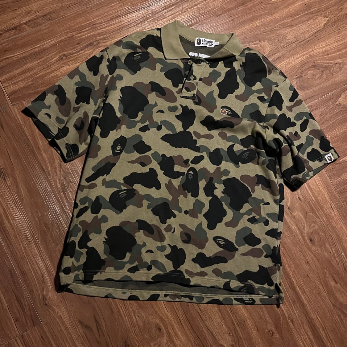 25ss 베이프 카모 자카드 로고 폴로 카라티 L 상품이미지1