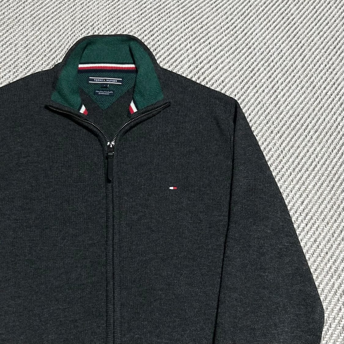 [M] Tommy 타미힐피거 울 다크그레이 집업 니트 상품이미지3