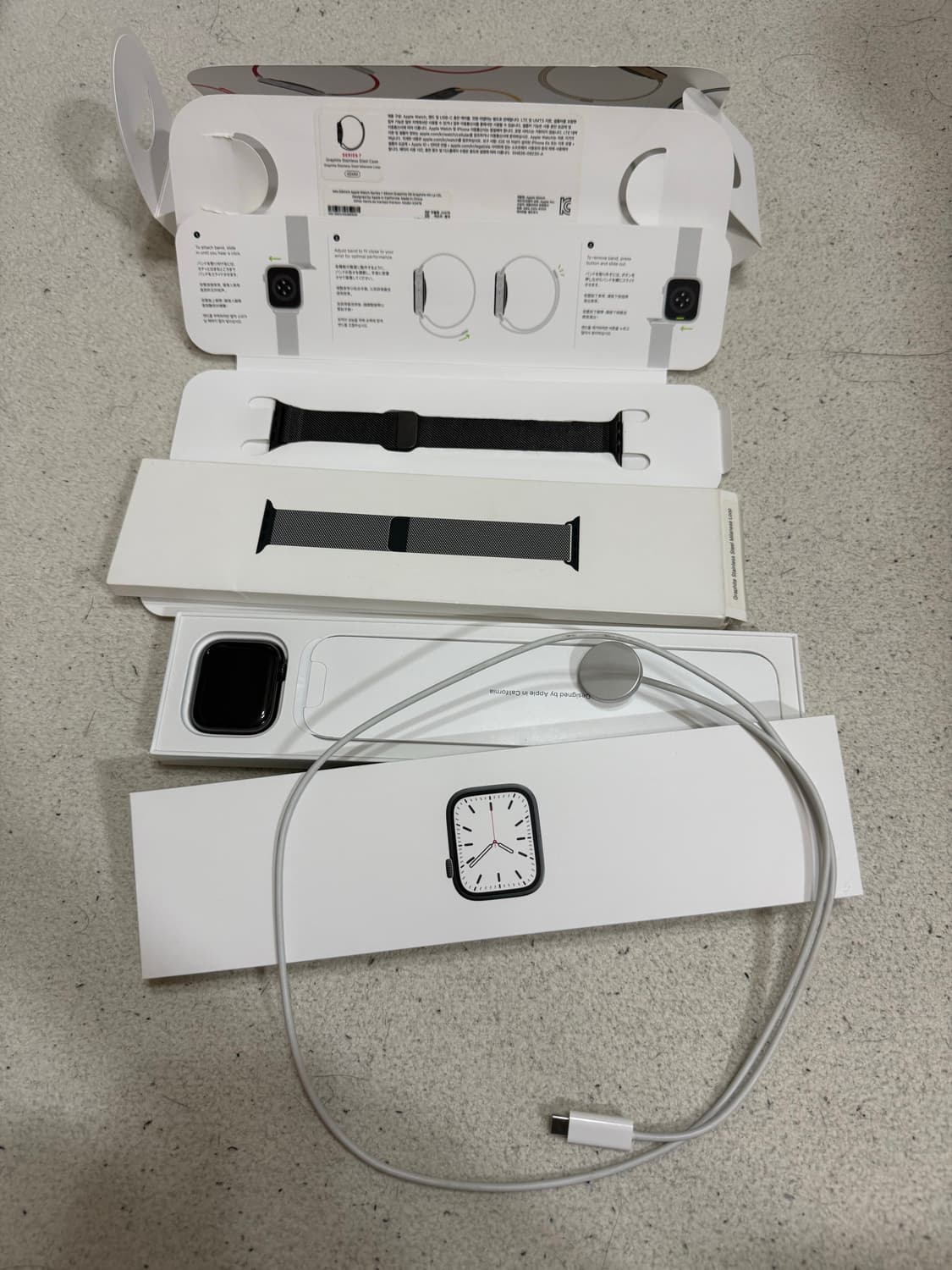 애플워치 7 45mm 스테인리스 스틸 그래파이트 셀룰러 상품이미지8