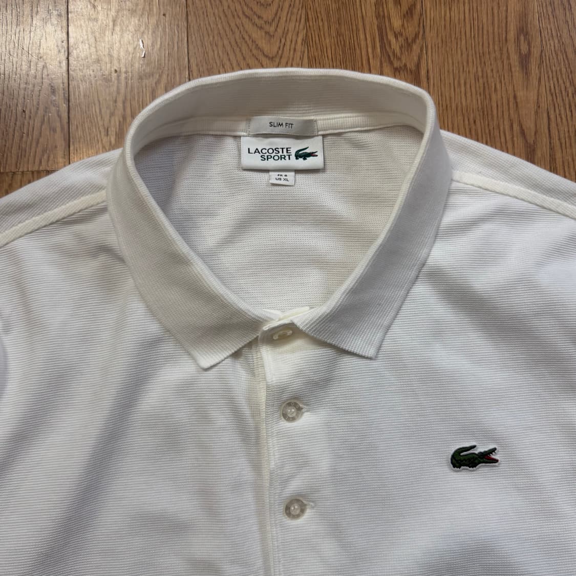 라코스테 화이트 피케 폴로 셔츠 상품이미지2