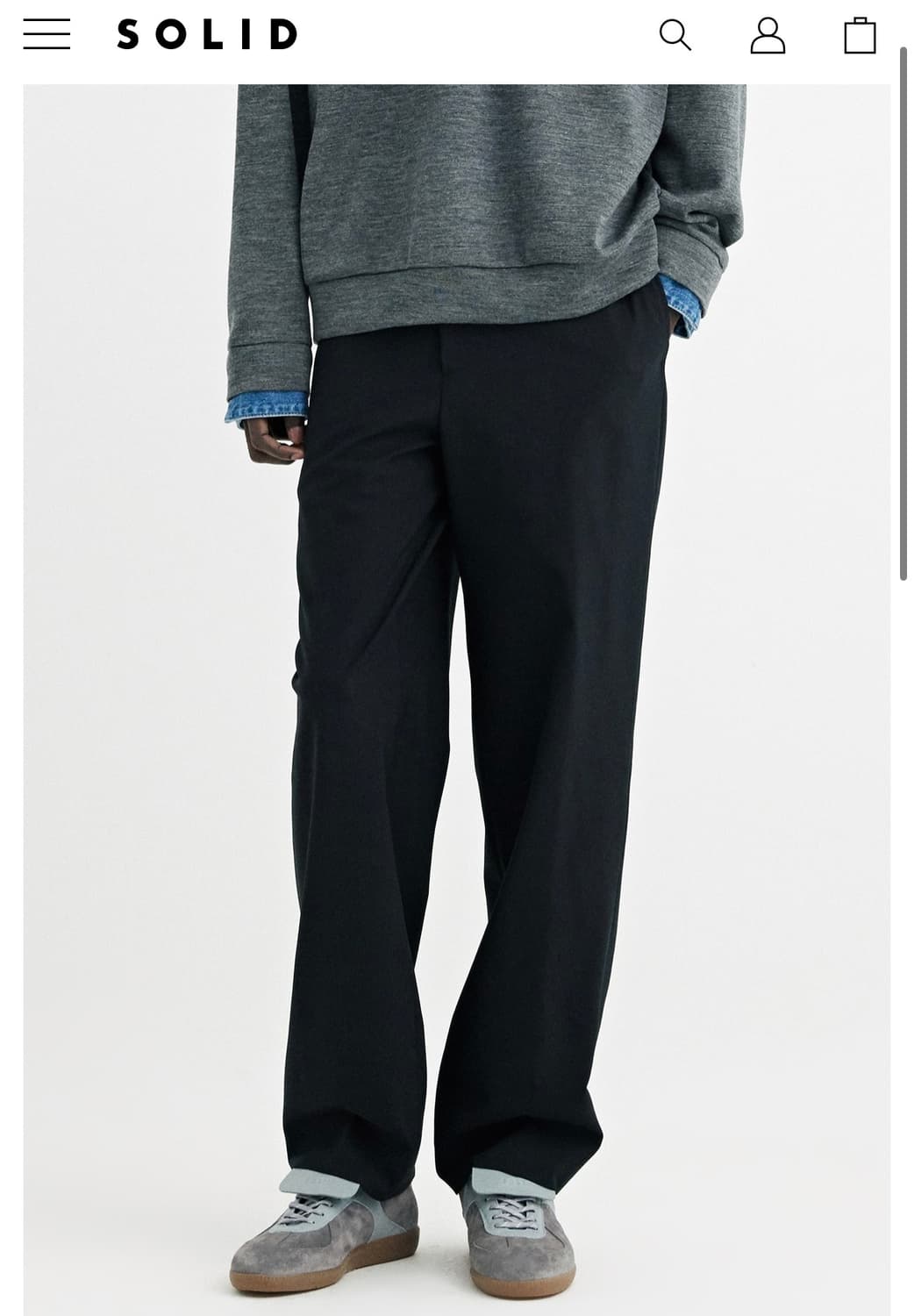 [35-37] (새상품) 솔리드옴므 26ss 밴딩 세미와이드 슬랙스 상품이미지1