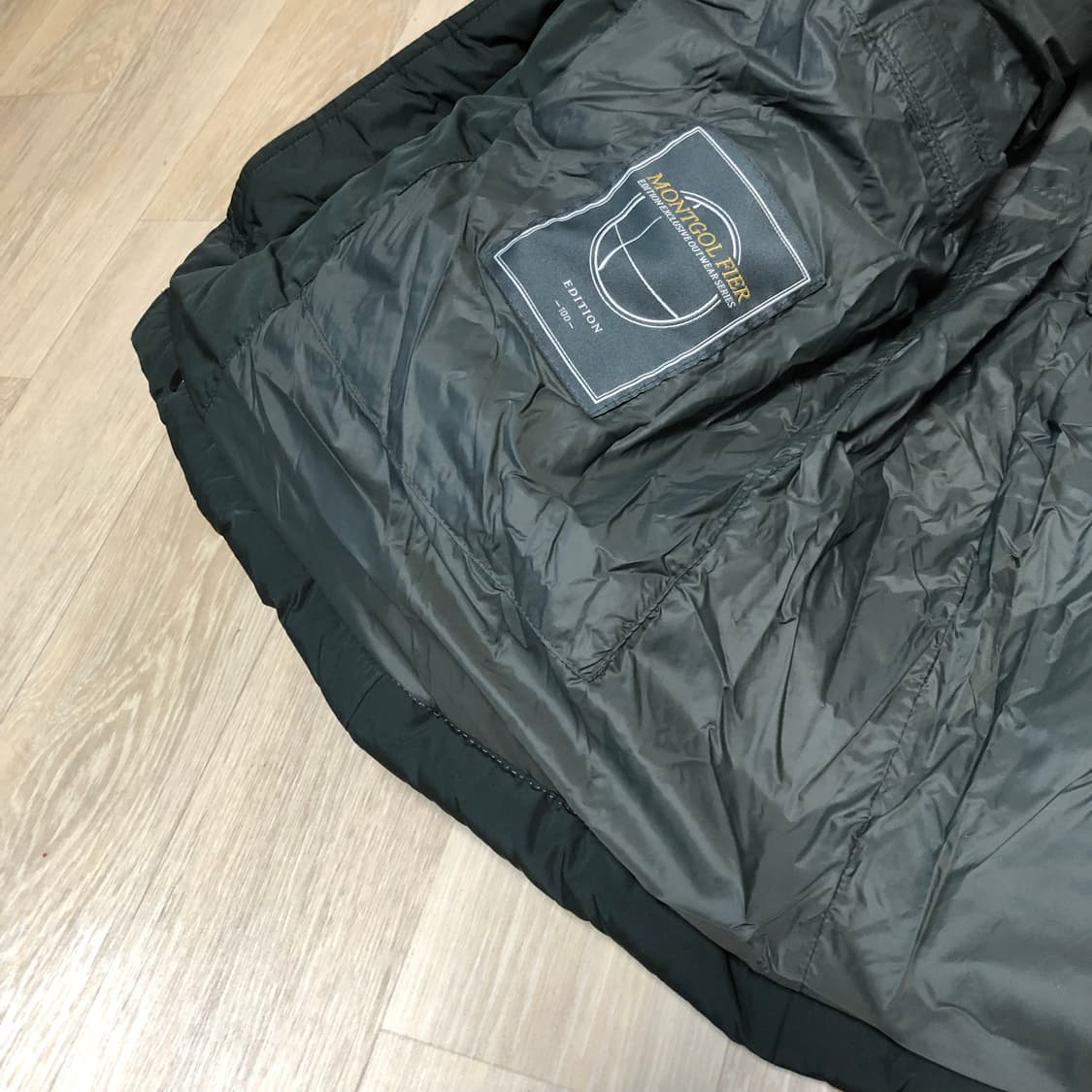 (100) 에디션 덕다운 캐주얼 퀼팅 사파리 패딩 점퍼 그린 상품이미지7