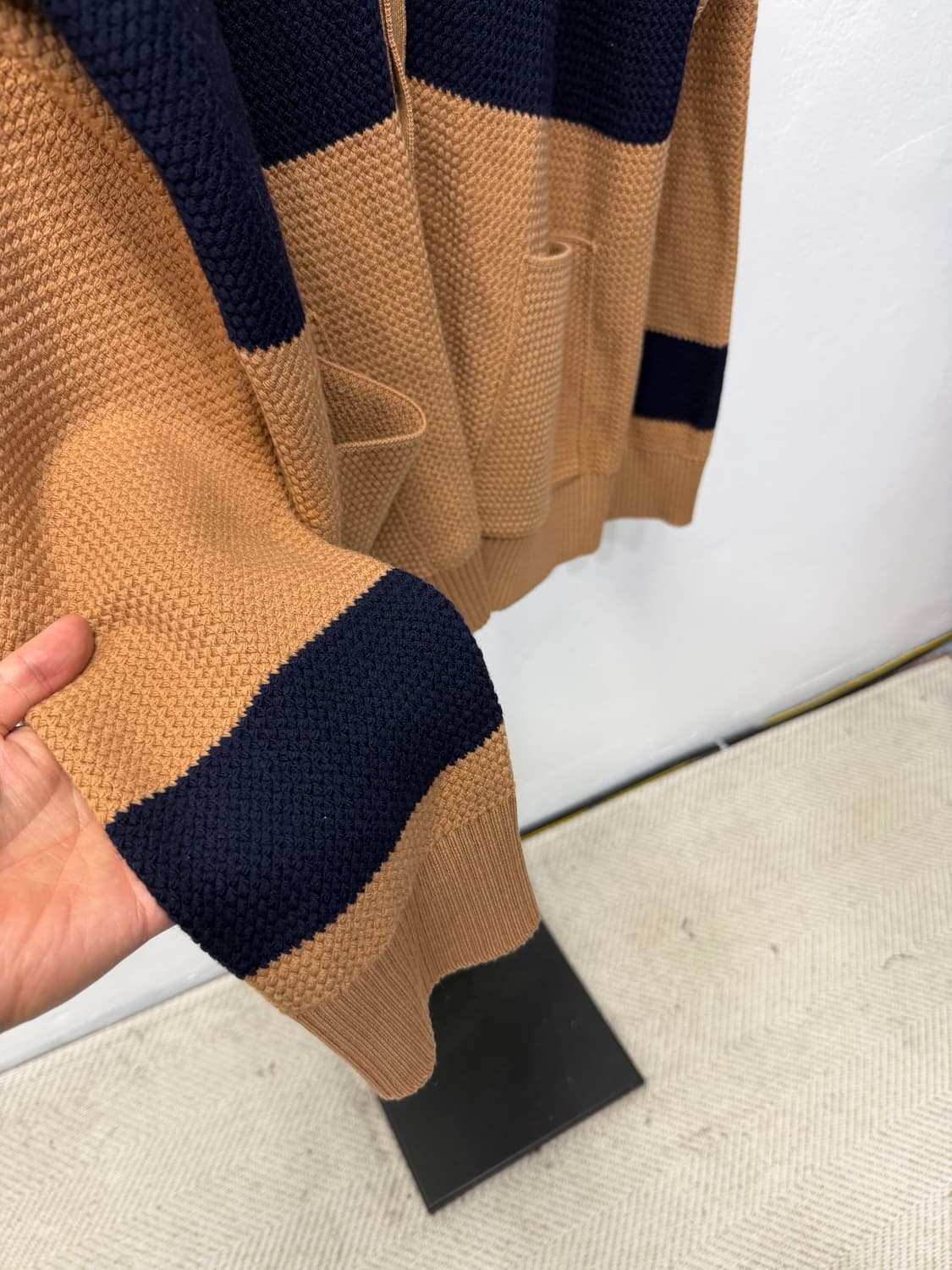 정품) 시스템옴므 한섬 20ss 배색 브이넥 니트 가디건 100 상품이미지3