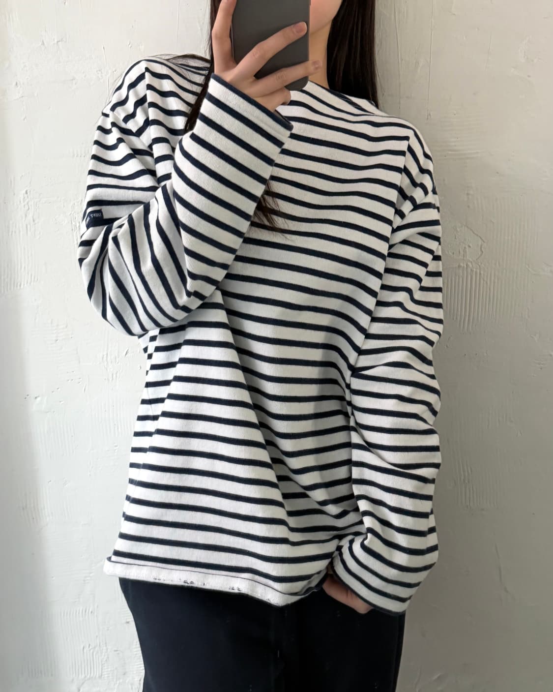 SaintJames 세인트제임스 네이비 스트라이프 롱슬리브  상품이미지2