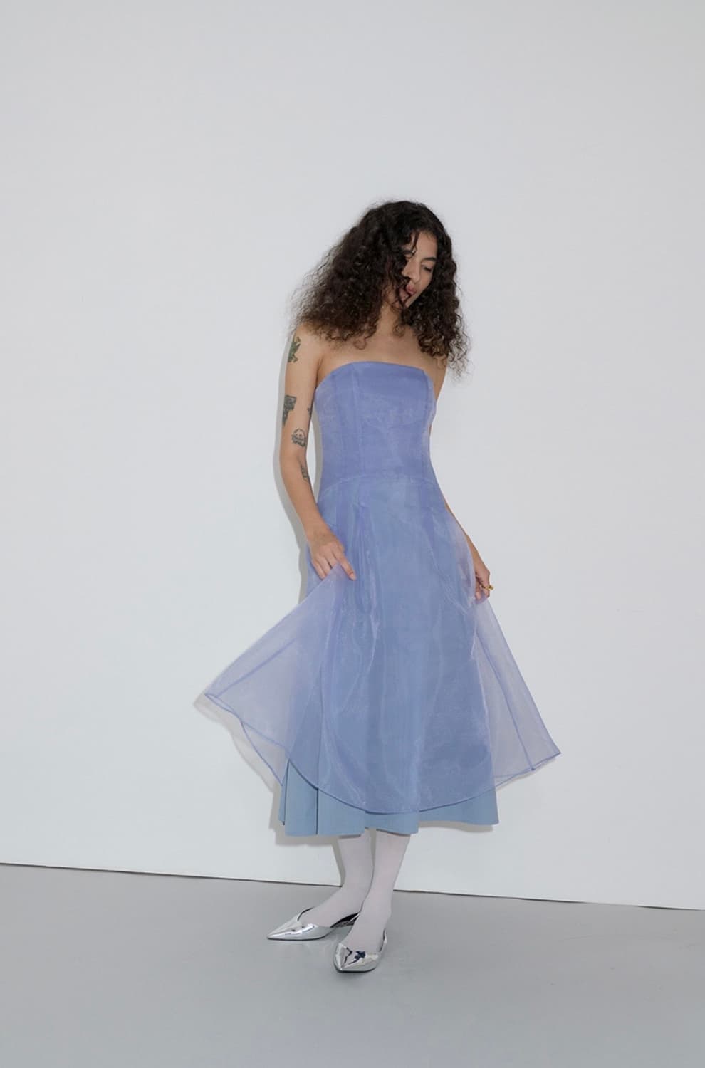 오버듀플레어 튜브 탑 오간자 드레스/셀프웨딩 상품이미지3