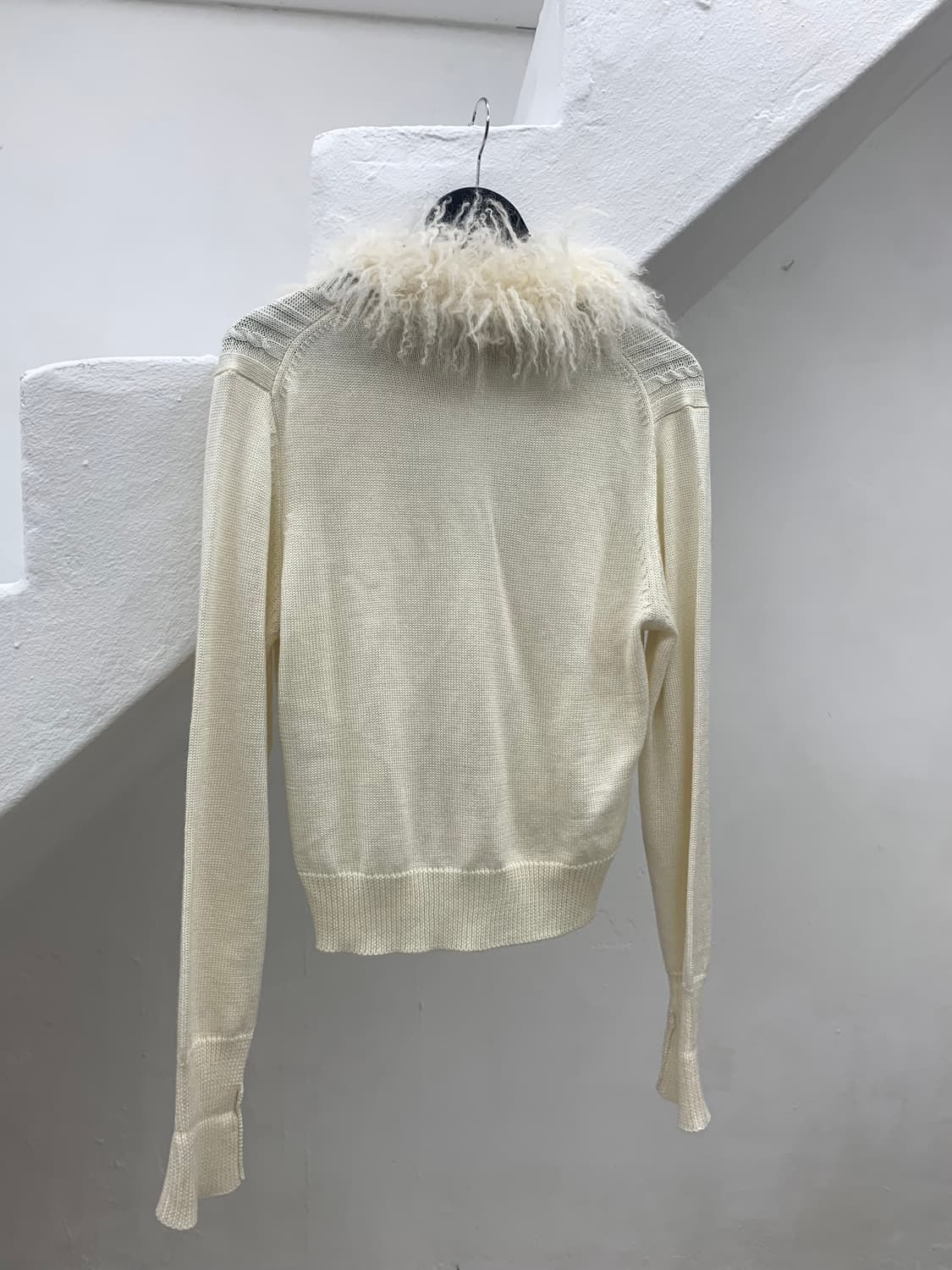 Ivory fur knit cardigan 상품이미지6
