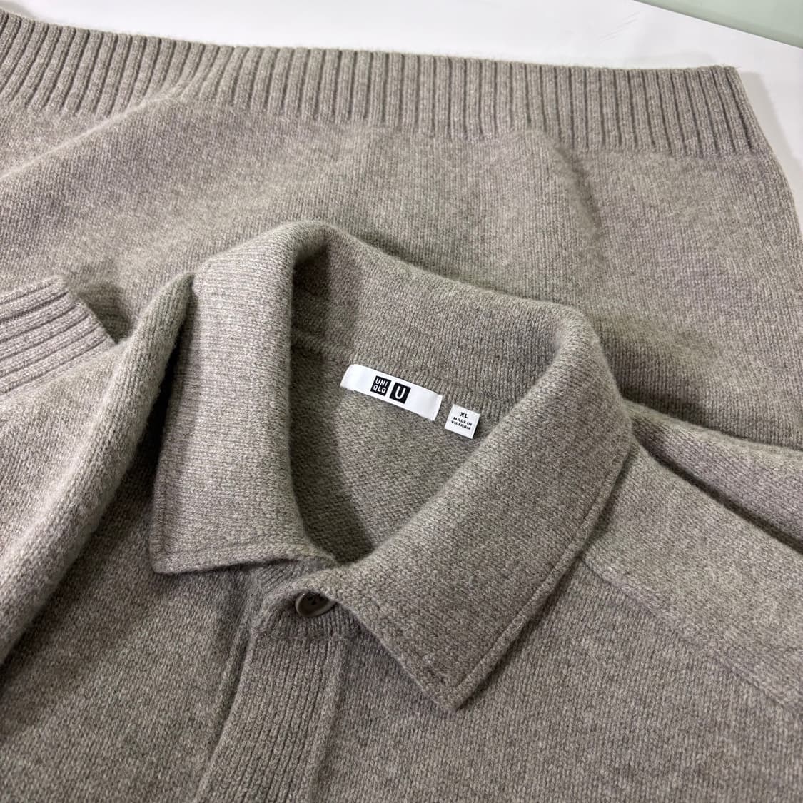 XL 유니클로U 베이지 램스울 니트 가디건 상품이미지4