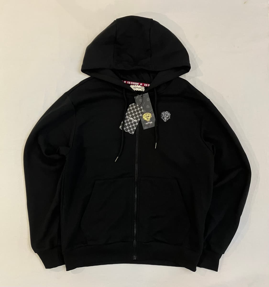 에드하디 백로고 y2k 후드집업 블랙 상품이미지3