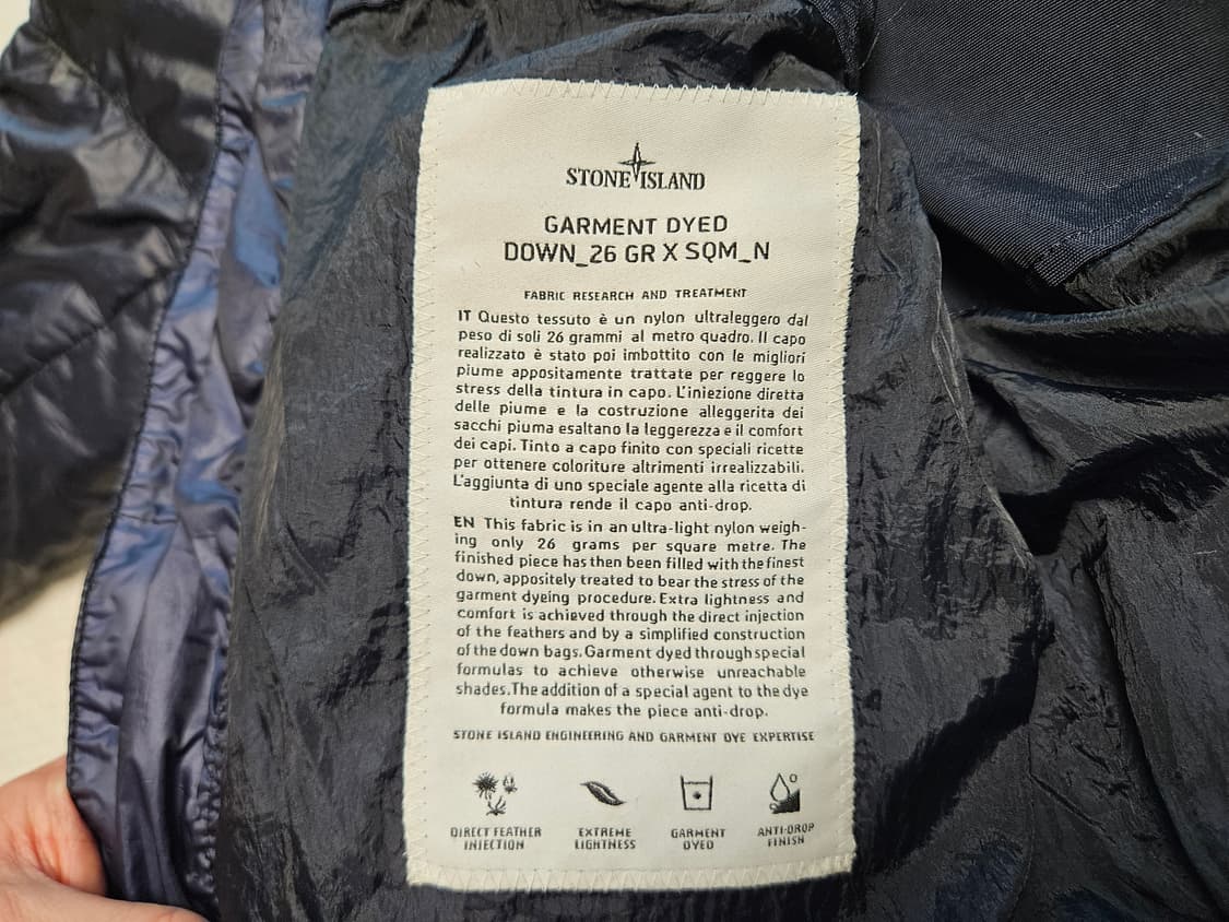 Stone Island 스톤아일랜드 가먼트다잉 다운 패딩 L 100 상품이미지7