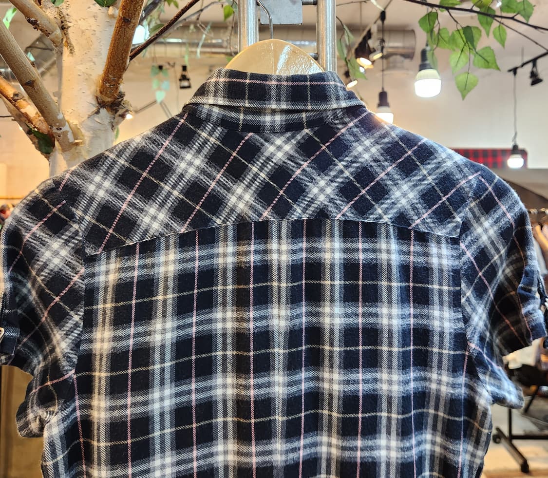 BURBERRY 버버리 블루라벨 플라넬 체크카라 반팔 원피스 상품이미지8