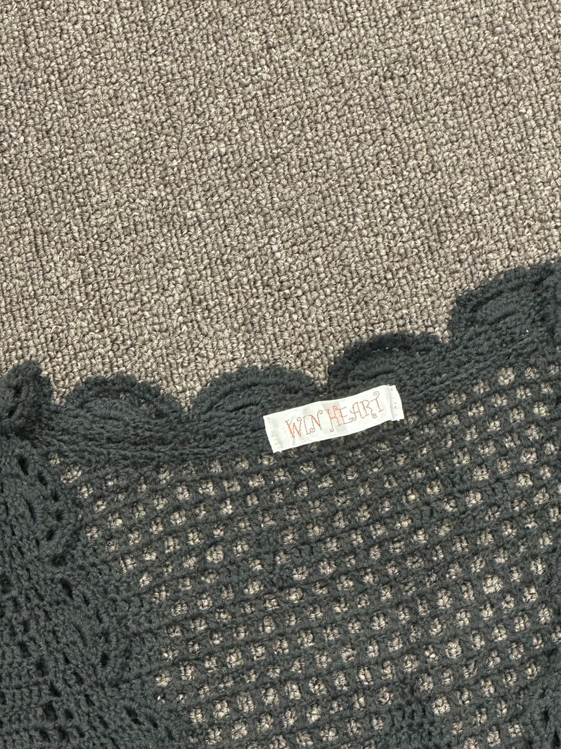 OS)Japanese vintage 여성 블랙 크로셰 가디건 상품이미지4