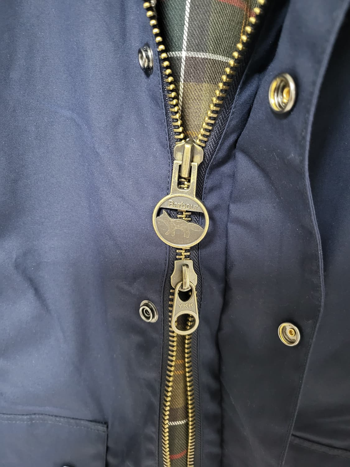 바버 X 메종키츠네 뷰포트 왁스 자켓 인디고(새상품)바버 X 메종키츠네  상품이미지6