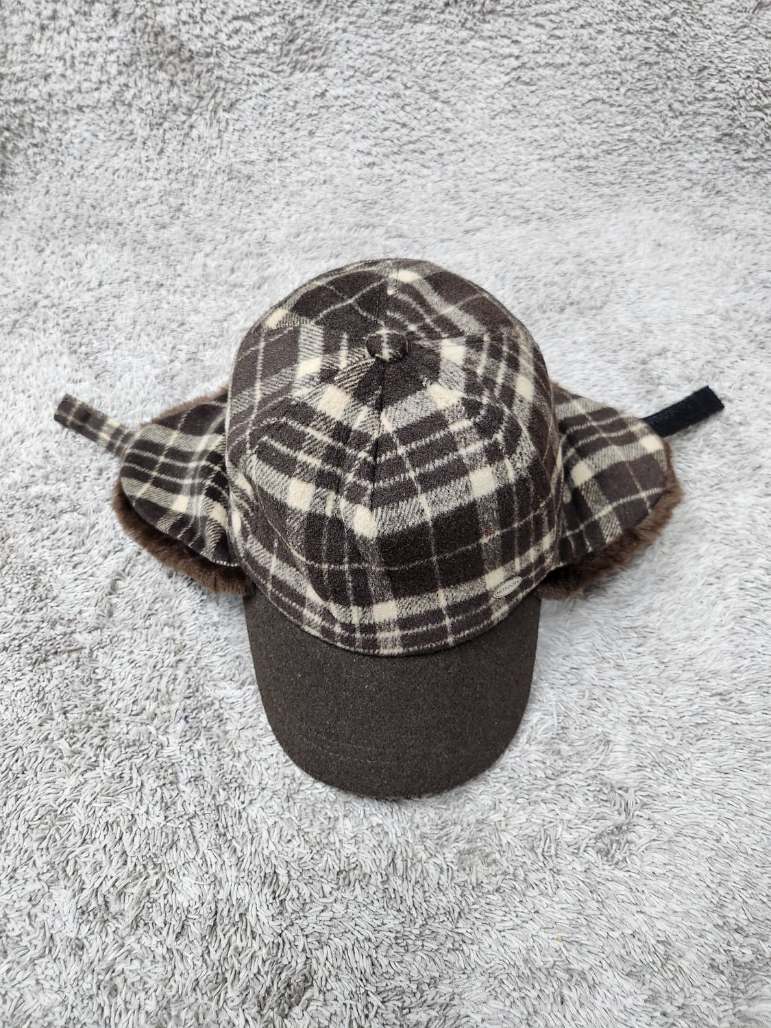 메트로시티 체크 귀달이 모자 새제품급 상품이미지4