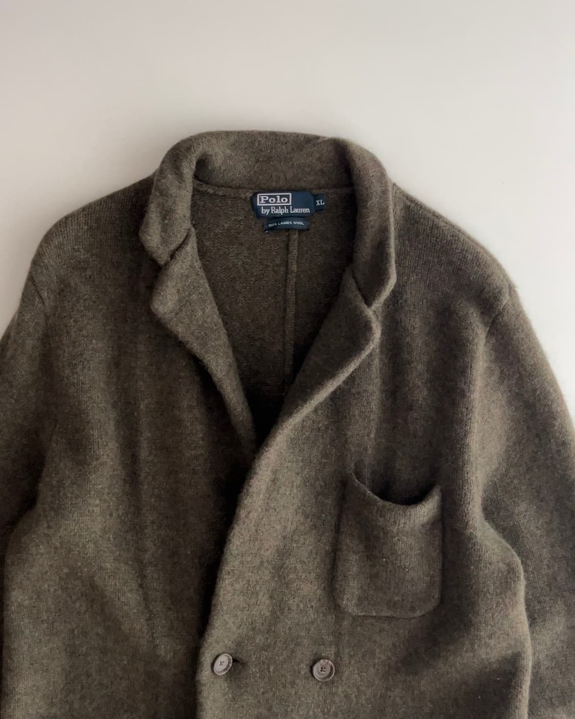 폴로 랄프로렌 카키 램스울 니트 블레이져 자켓 XL 상품이미지2