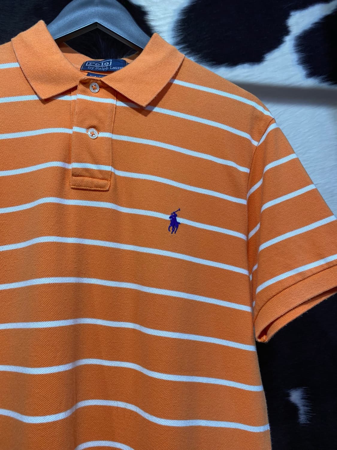 Polo Ralph Lauren 오렌지 화이트 스트라이프 반팔 티셔츠 상품이미지3