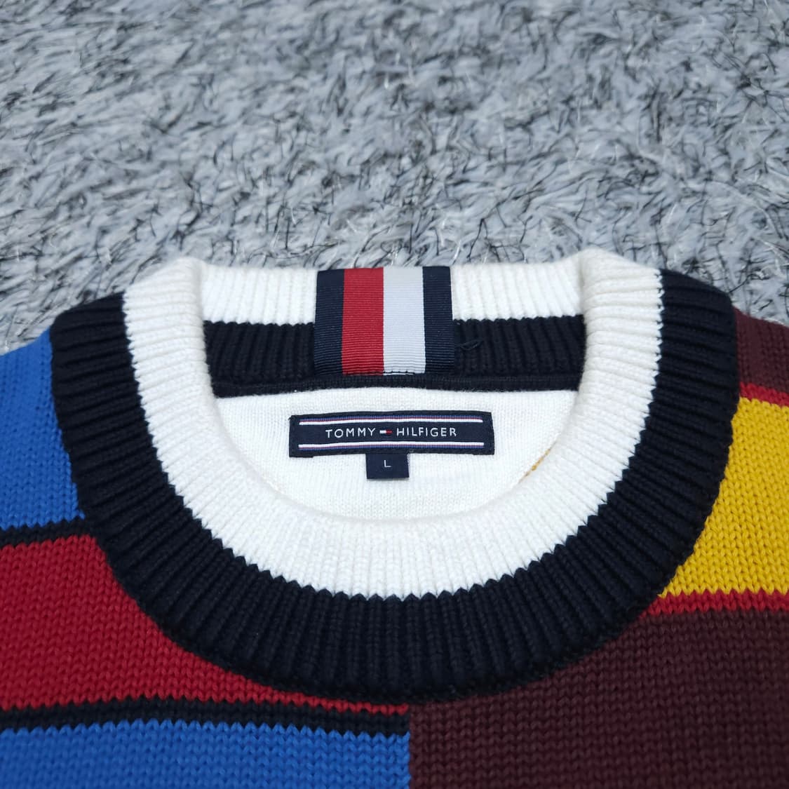타미힐피거) L 남자 오버핏 스트라이프 니트 / 왕눈이샵 상품이미지7