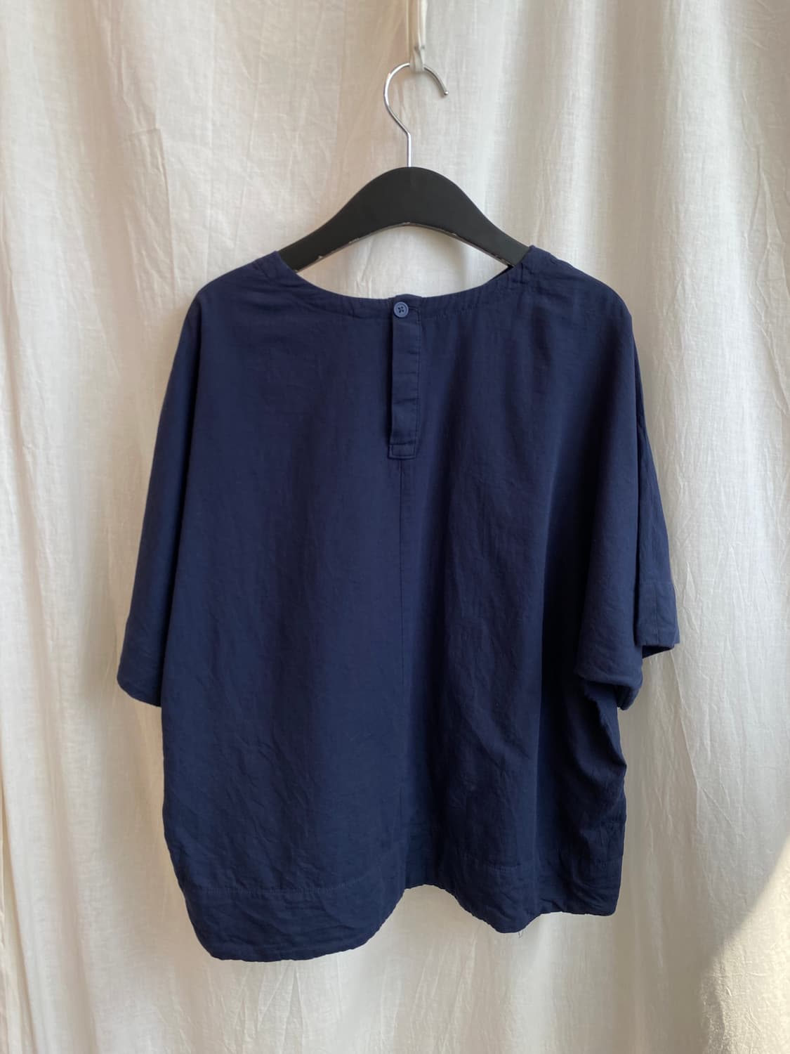 topvalu 네이비 린넨면 반팔블라우스(L) 상품이미지3
