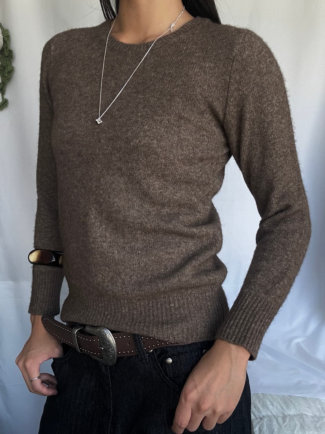 빈티지 울 브라운 니트 상품이미지2