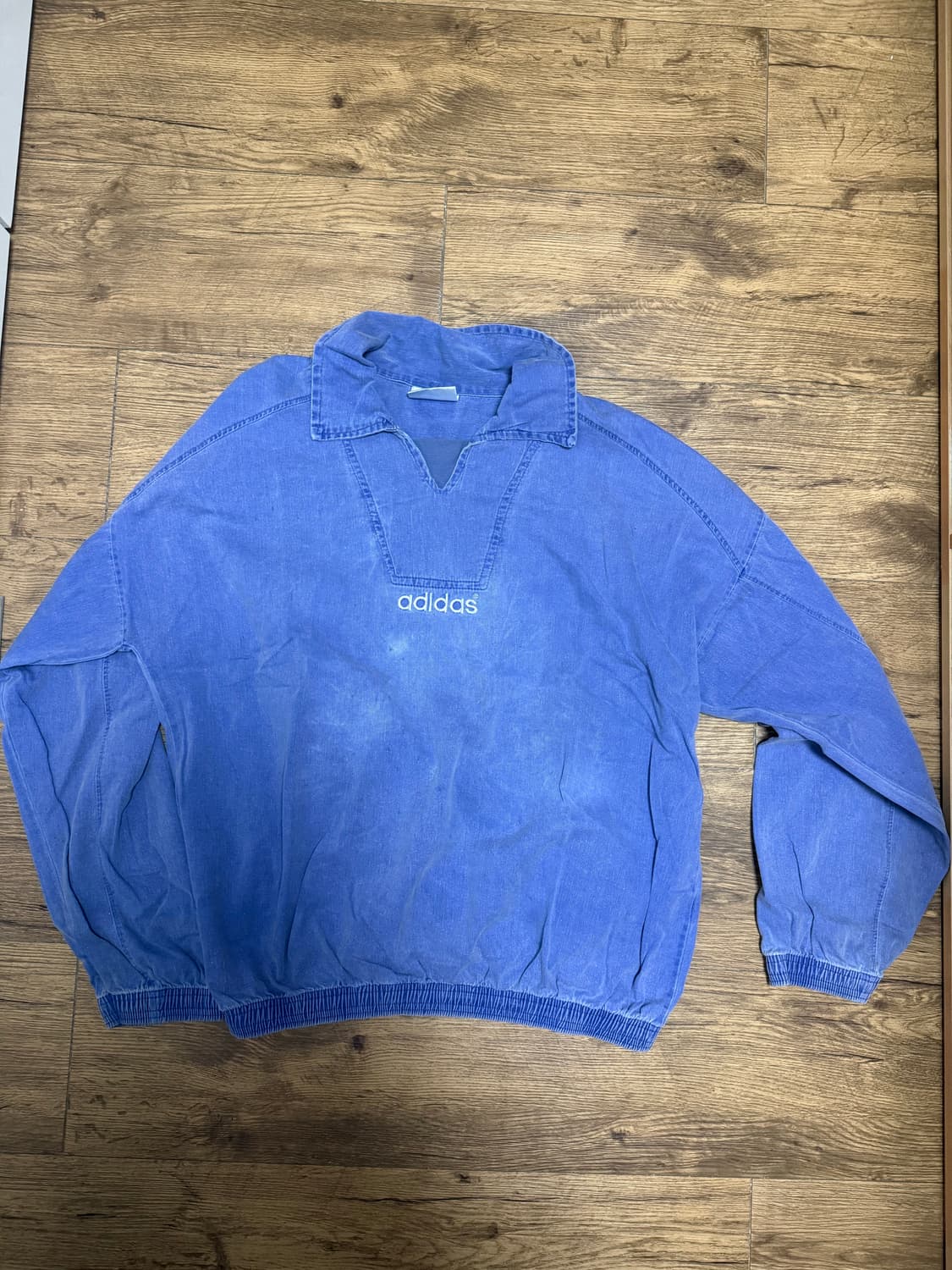 아디다스 빈티지 브이넥 블루 42/44 상품이미지1