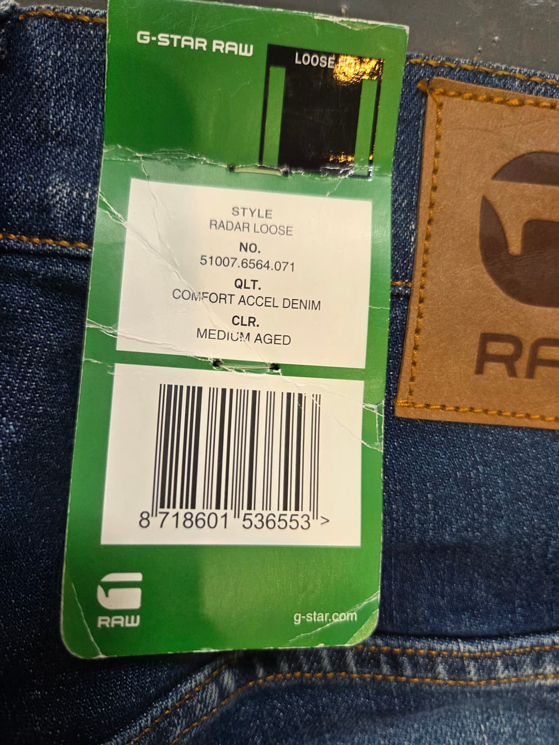 G-Star Raw 블루 데님 청바지(W31/L32) 상품이미지7