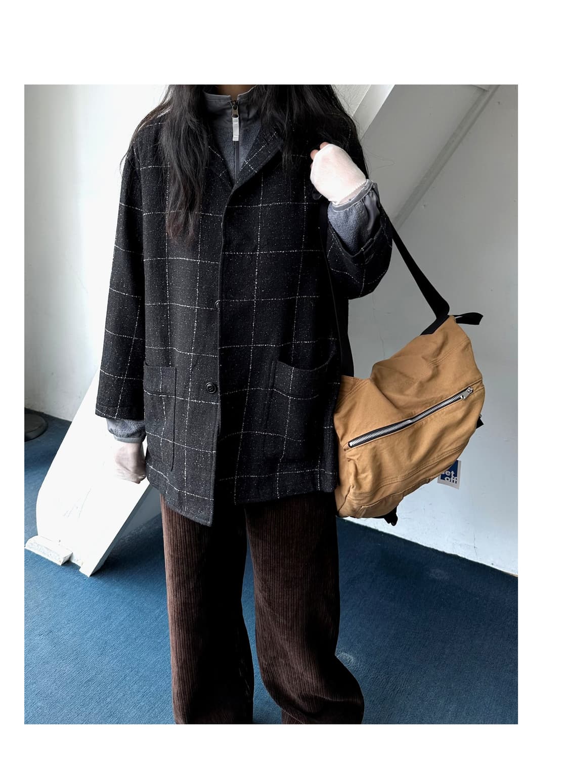 Wool silk tweed fabric over jacket 상품이미지1