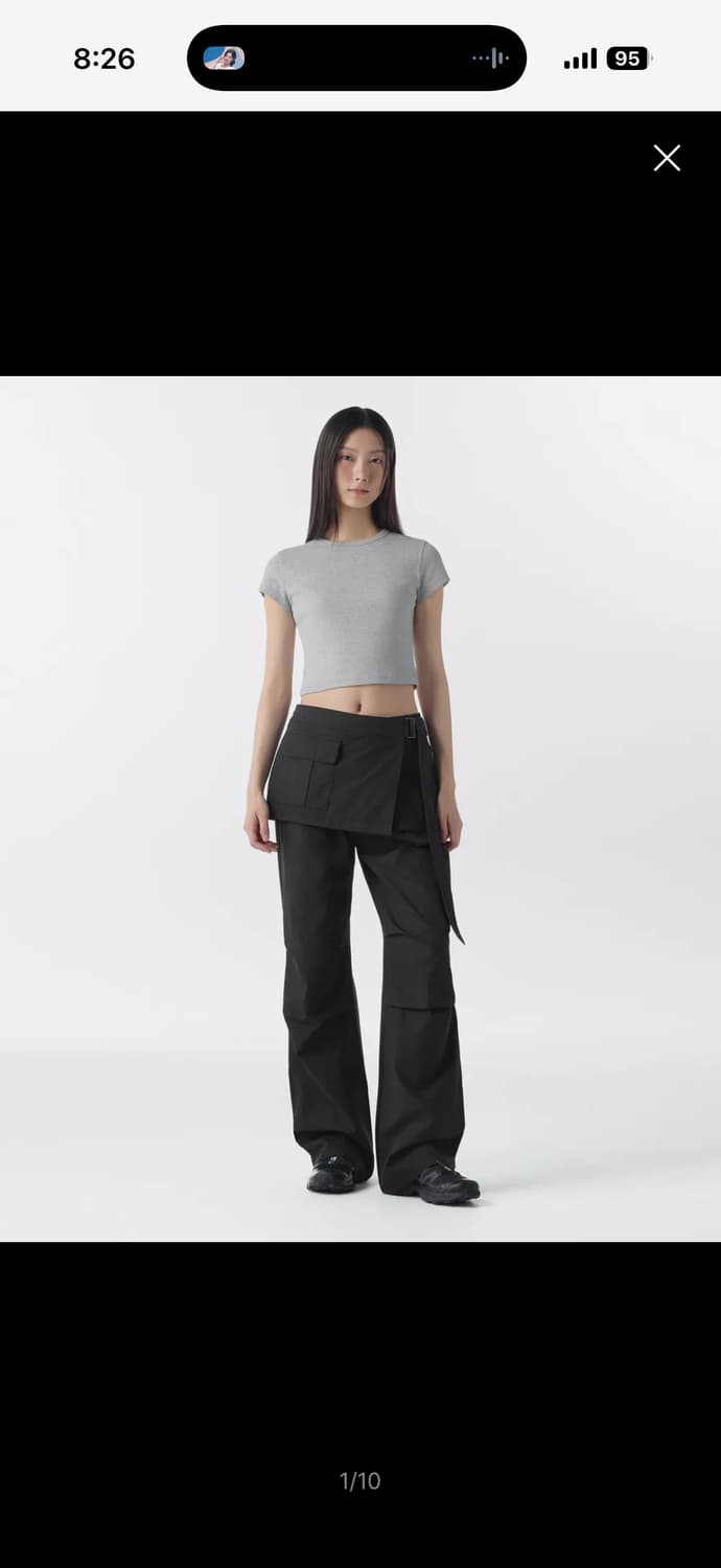 무신사스탠다드 우먼즈 랩 스커트 파라슈트 팬츠 [블랙] 상품이미지1