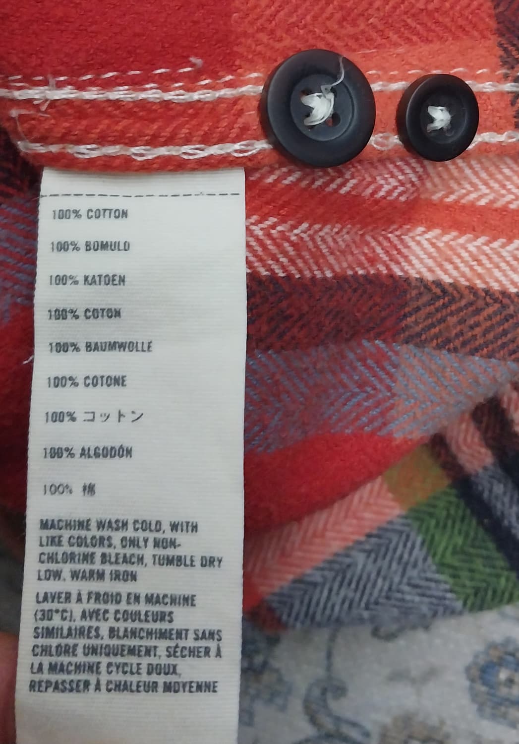 아베크롬비 멀티 체크 플란넬 셔츠 M 상품이미지5