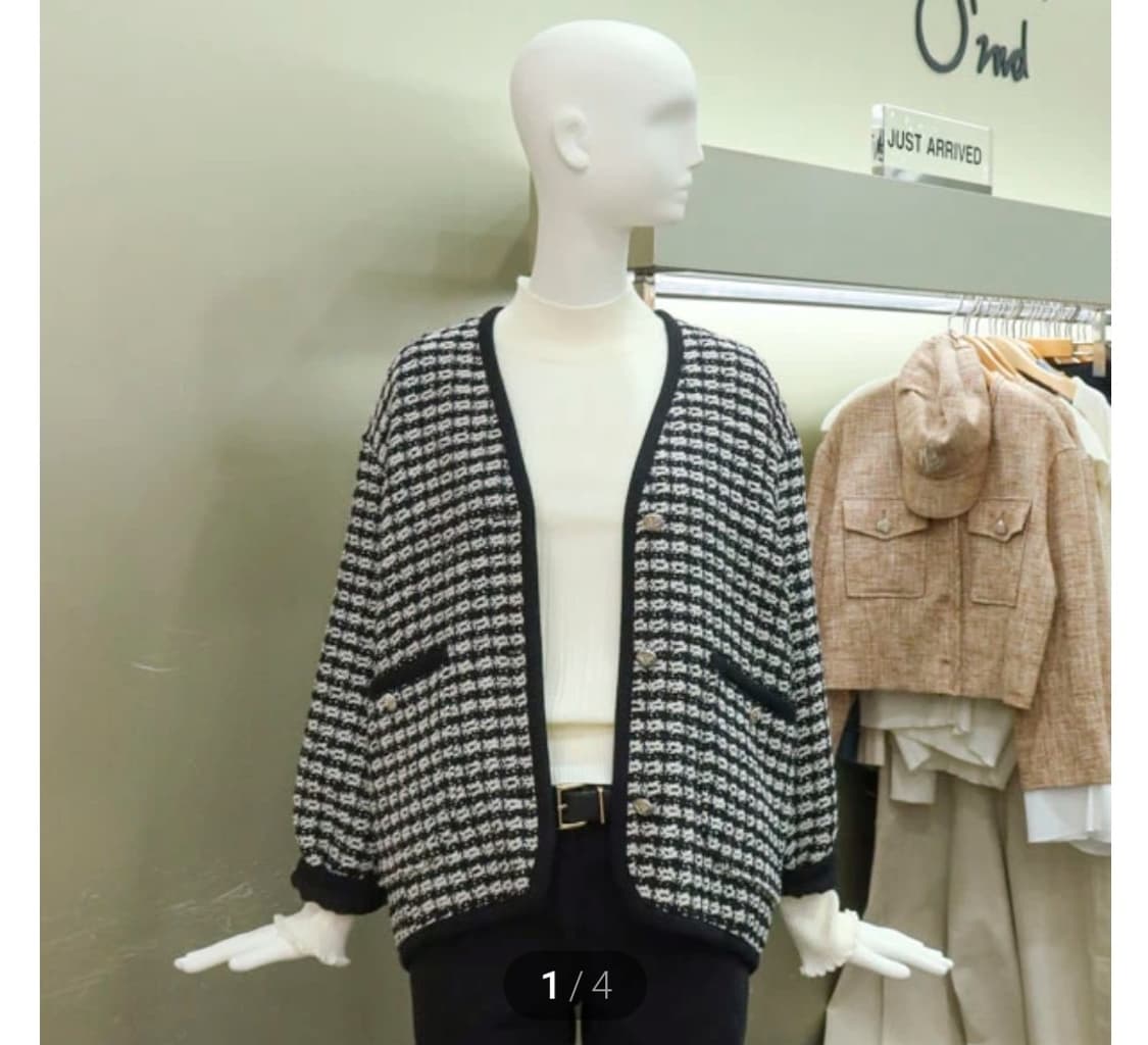 오즈세컨 O2ND 2023 트위드 체크 자켓 76-90-155사이즈 상품이미지1
