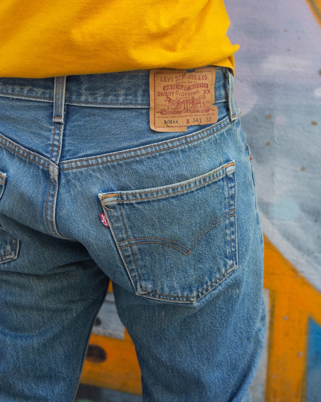 90s 리바이스 501 데님 팬츠 34/32 USA made 상품이미지4