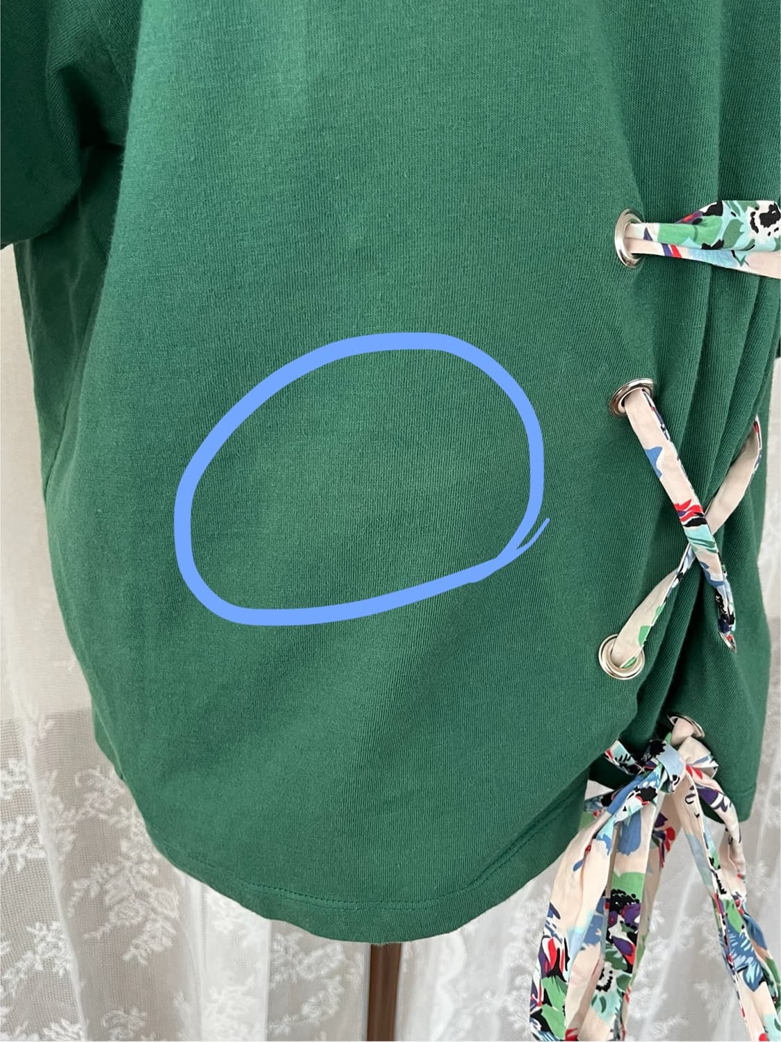 XS) MSGM 오버핏 반팔 티셔츠 그린 상품이미지2