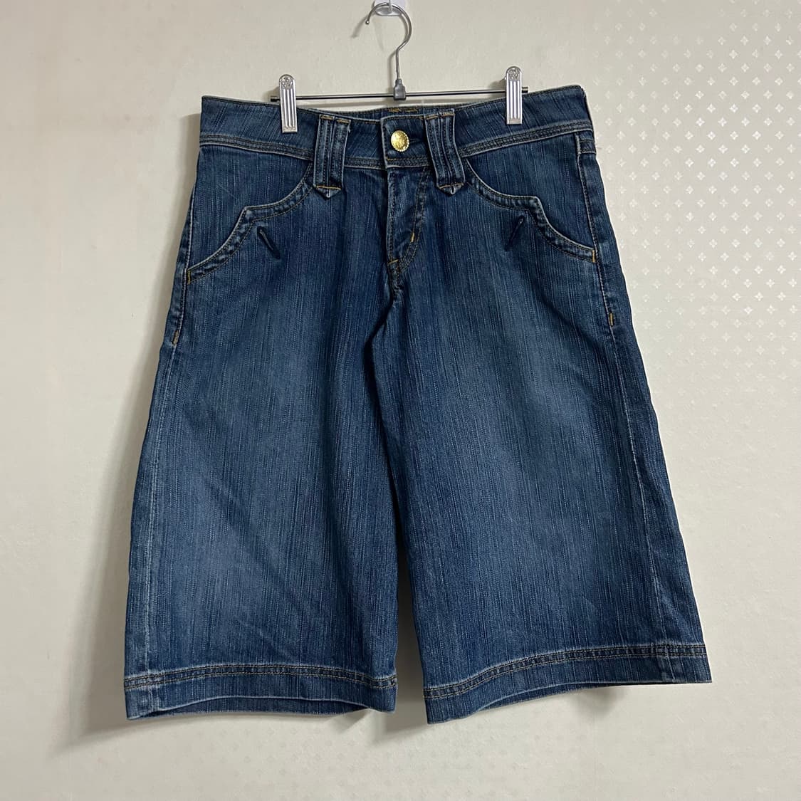 일본빈티지 중청 버뮤다 데님 팬츠 반바지 30 상품이미지5
