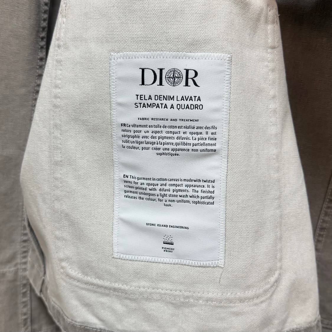 [S+급/46] 24SS 디올 x 스톤아일랜드 코튼 캔버스 자켓 그레이 상품이미지6
