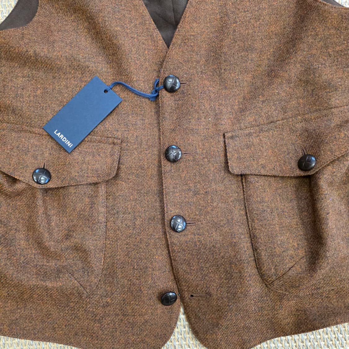LARDINI 라르디니 이탈리안 최고급 트위드 도네갈 버진울 헌팅 베스트 상품이미지5