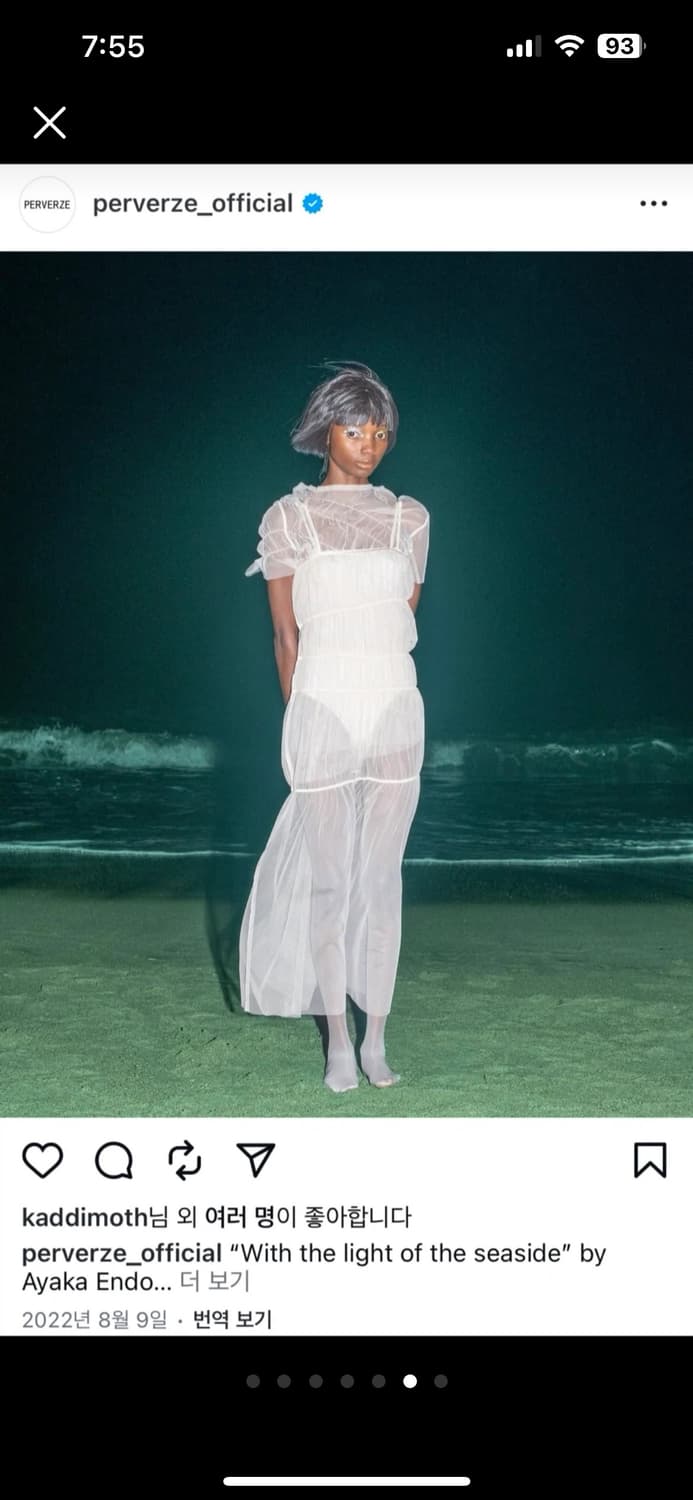 perverz 에크루 퍼벌즈 시스루레이어드원피스 상품이미지5