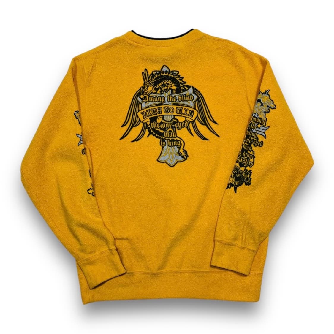 펑크 디그 딥 크로스 윙 트라이벌 후리스 노랑 맨투맨 상품이미지3