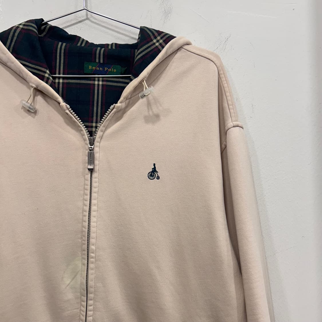 빈폴 스몰로고 이너체크 헤비코튼 후드집업 상품이미지1