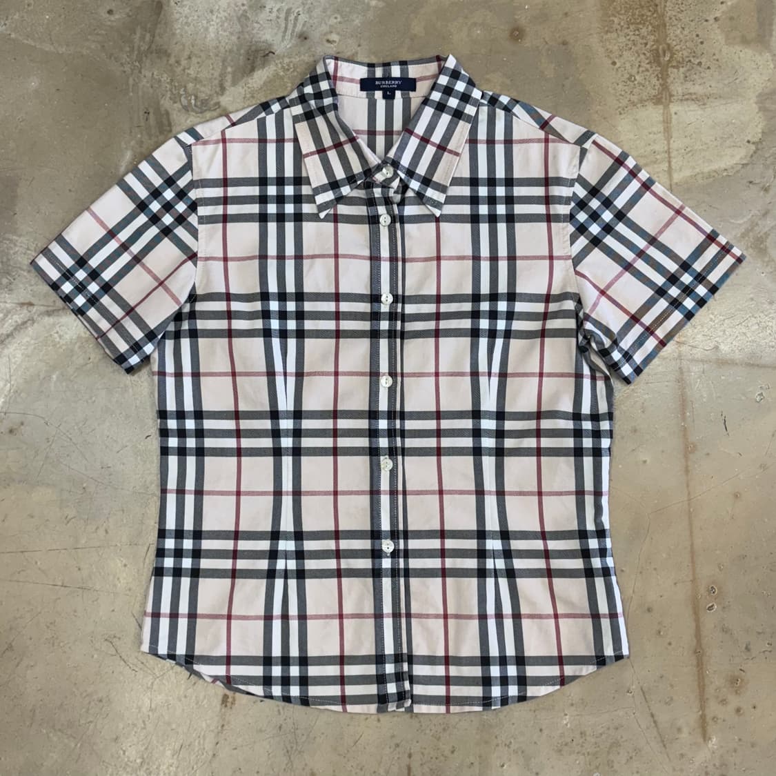 L 여성용 버버리 체크 반팔셔츠 상품이미지2